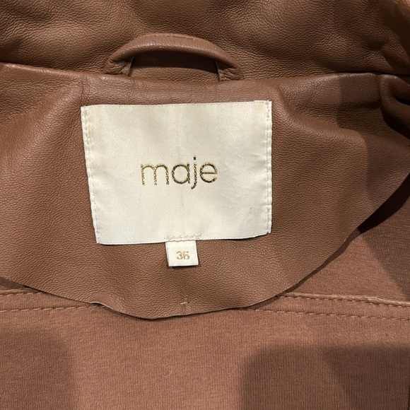 Bike style leather Maje jacket - Picture 4 of 4
